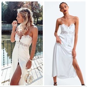 Zara White Satin Lingerie Style Dress 🤍